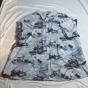 Clearwater Outfitters Fishing Santa ButtonDown